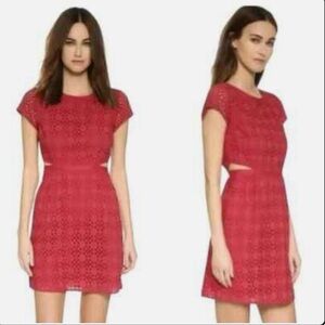 Madewell Burgandy Eyelet Mini Dress